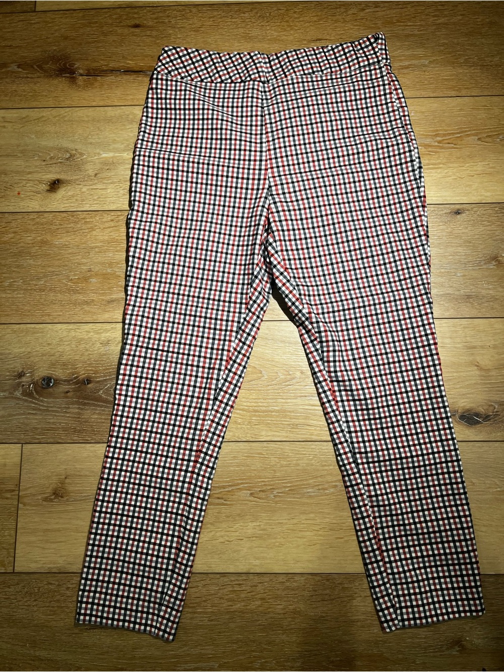 Jules & Leopold Red Black White Gingham Cropped Pants